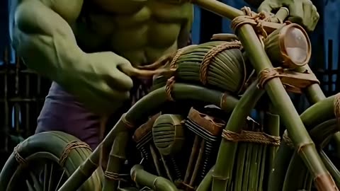 Hulk surprises everyone by building a super-powered bike out of bamboo for his girlfriend