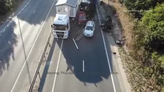 Video & emergency calls released of truck driver crashing into stopped cars in Sussex, UK.