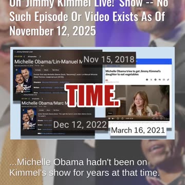 Fact Check: Michelle Obama Did NOT Perform 'Live Takedown' Of Trump On 'Jimmy Kimmel Live!' Show