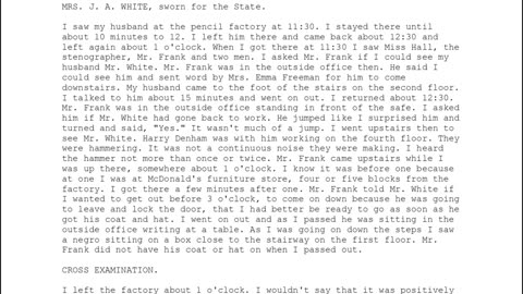 MRS J A WHITE, Sworn In For The State, 10th To Testify