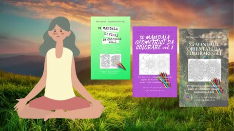 Video: Libri Mandala da colorare montagna, lago, fiume