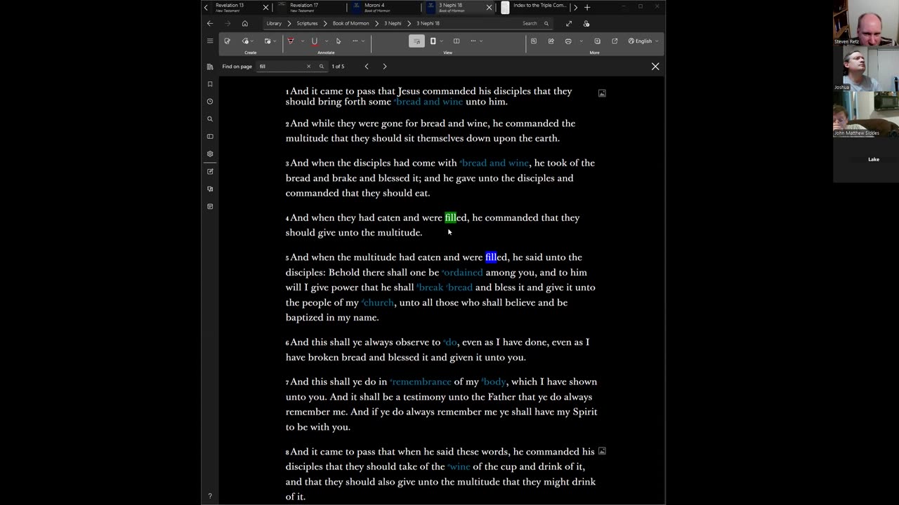 Scripture Study 2025-08-15 Sacrament, Tribes, Baptism, Church Government