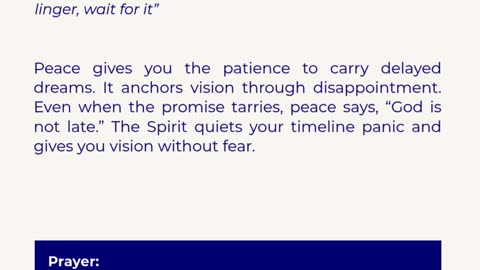 Peace that anchors Vision