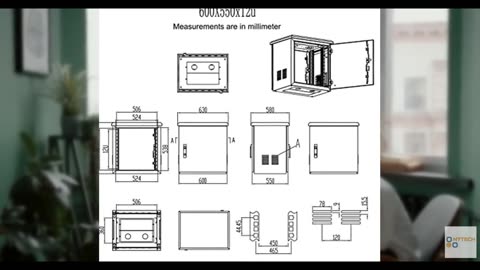 Electriduct 12U Outdoor Cabinet 21.6 Inch Depth IP55 Weather Resistant Enclosure