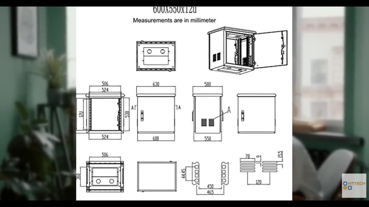 Electriduct 12U Outdoor Cabinet 21.6 Inch Depth IP55 Weather Resistant Enclosure