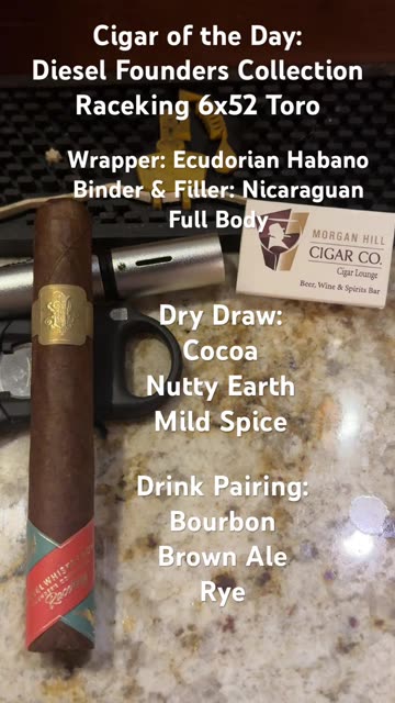 Raceking (Diesel) Founders Collection 6x52 Toro #CigarOfTheDay #CigarReview #Shorts #short