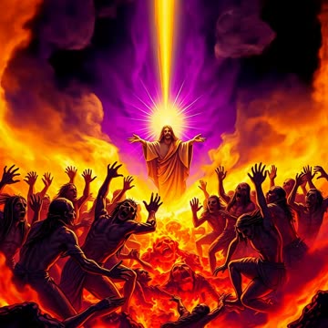 Wicked Sinners Being Thrown Into The Lake Of Fire