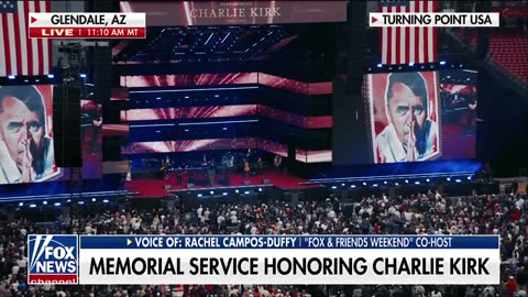 Secretary of War Pete Hegseth arrives at Kirk memorial