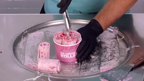 Strawberry Ice Cream Rolls That Look TOO GOOD | Satisfying Visual ASMR
