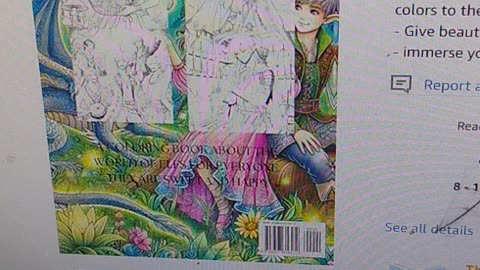 Coloring book magical elf forest