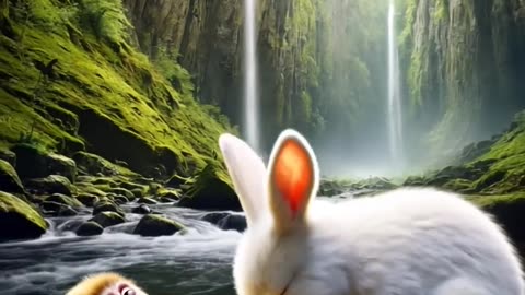 Monkey & Rabbit Ki Kahani Hindi Ai Shorts Video #shorts #GautamAiShortsVideo