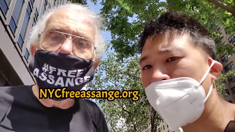 djelf7 speaks at NYC Free Assange event repping Tulsi movement and MPP