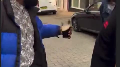 Anti Irish bigot “black paddy” and his security harass a homeless man with