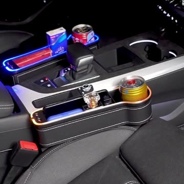 Led Car Seat Gap Organizer with 2 USB Fast Charger,Car Console Side Organizer