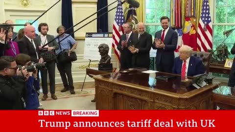 Donald Trump announces US-UK tariff deal in Oval Office news conference | BBC news