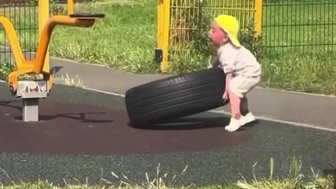 Sheer will and determination in a child