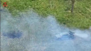 Ukrainian Mobile Grad Launchers Firing on Russian Lines