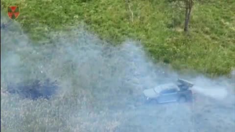 Ukrainian Mobile Grad Launchers Firing on Russian Lines