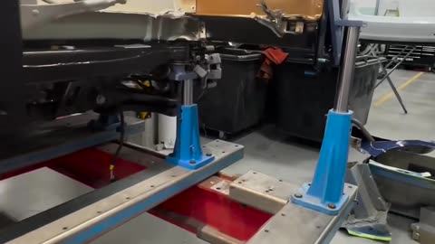 Tesla Model 3 are aligned with the Celette frame bench