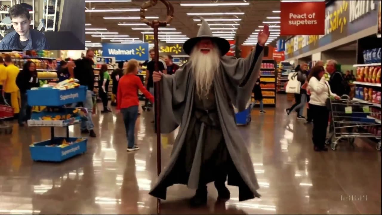 Outtake #3,029 Of Gandalf From LOTR Series Is Dancing At Walmart Supercenter Fake Funny Parody Video