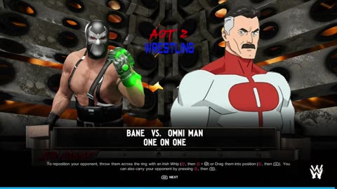 BANE vs OMNIMAN singles match (wwe2k24 AOT2 RED)