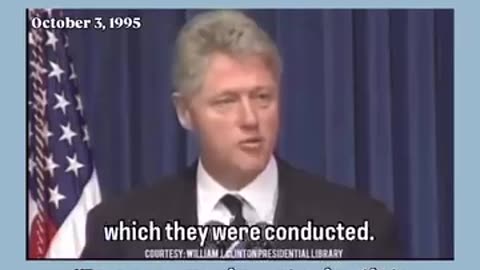 Former President Bill Clinton Apologizes For experimentation On US Citizens