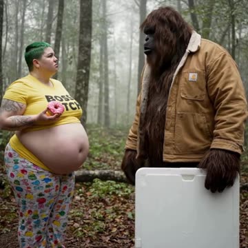 FAT GREEN HAIRED LIBERAL WOMAN GETS OWNED BY BIG FOOT. YOU GOTTA SEE THIS! #SHORT