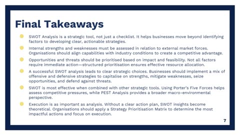 SWOT Analysis (Part 3) : Think Sharper. Compete Smarter. Win Bigger. | High Impact Academy