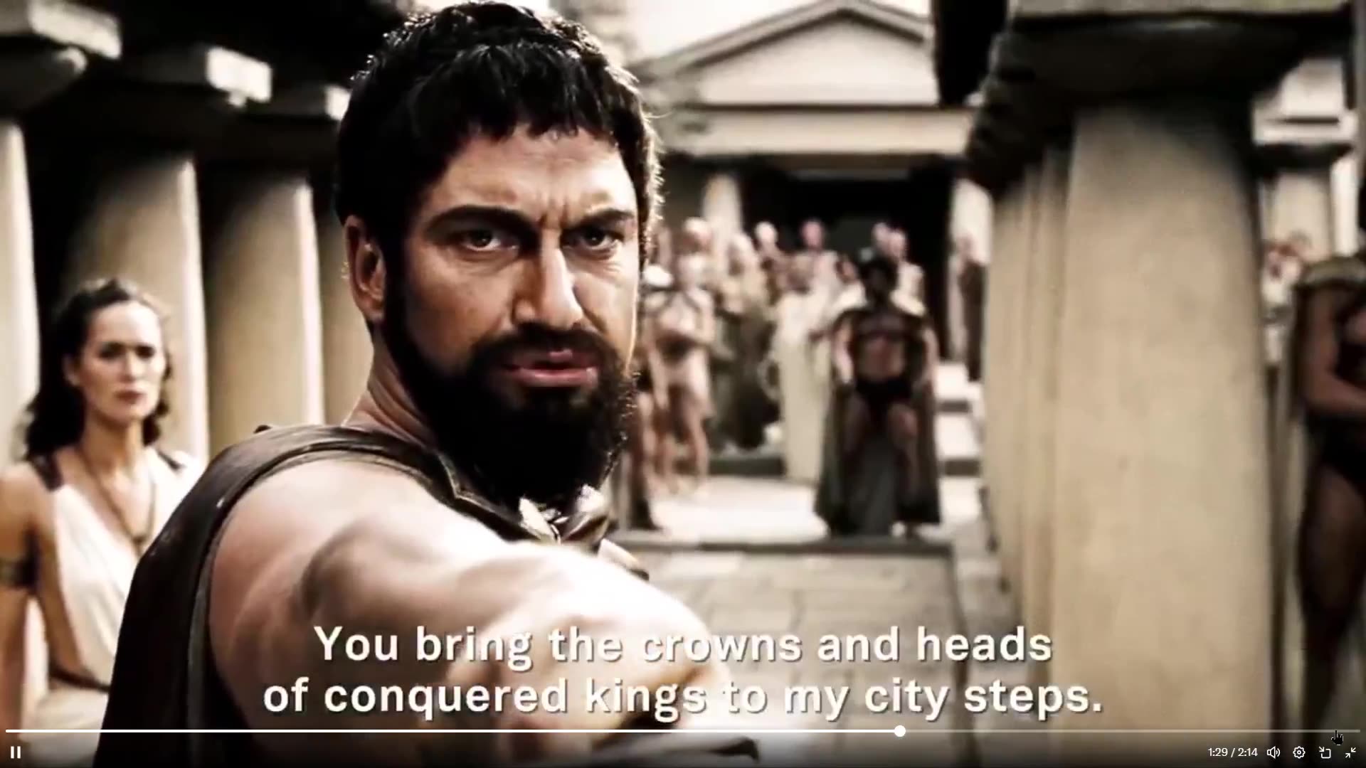 One of the most quoted scenes in movie history. This is Sparta!