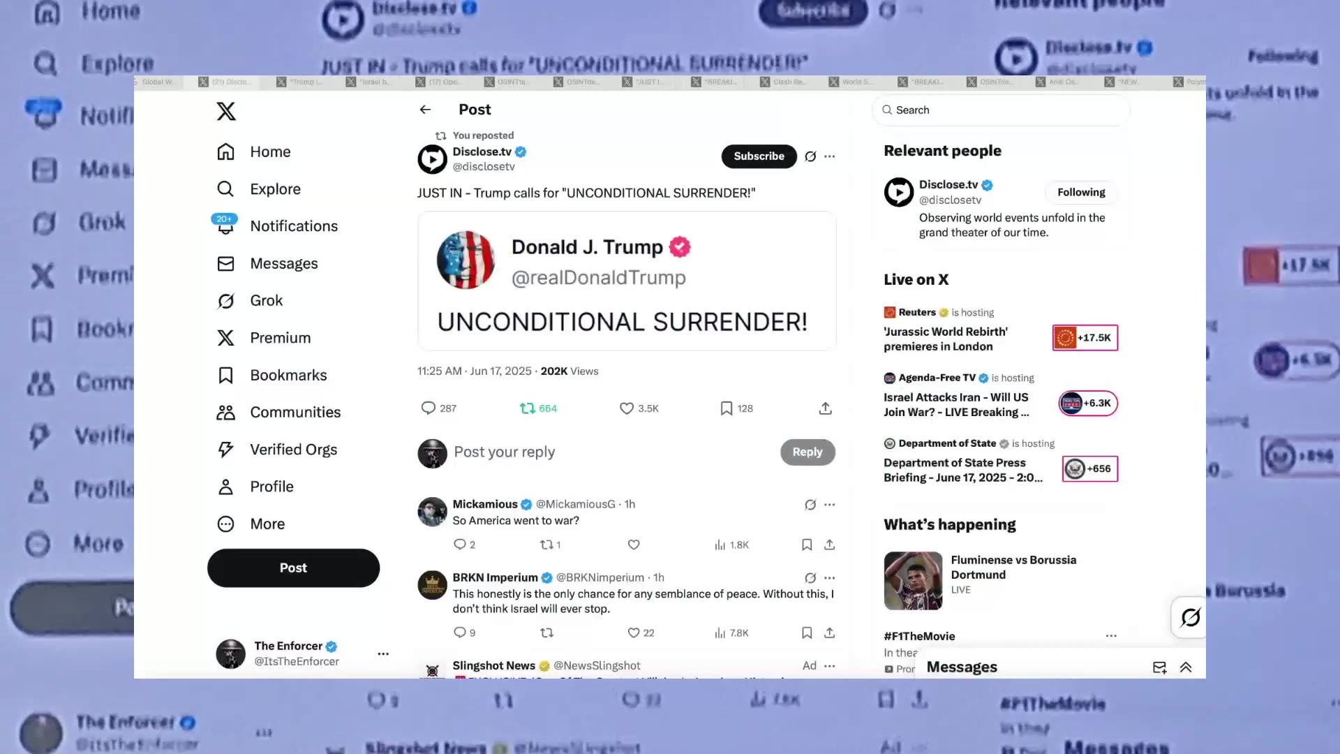 #trump , #war , the nonce still claims to not start