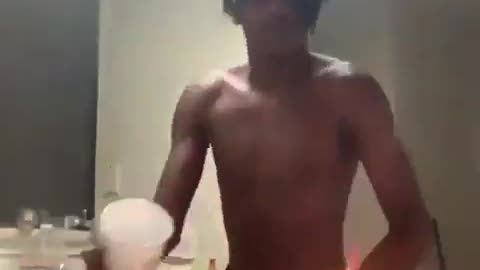 negro almost burns his house down cooking!