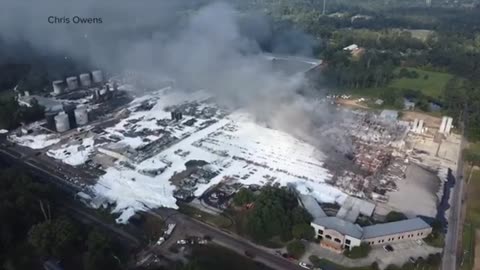 Mandatory evacuation remains as fire from Louisiana plant explosion burns