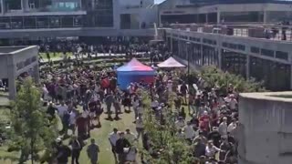 Video shows the aftermath after Charlie Kirk was assassinated at Utah Valley University.