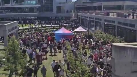 Video shows the aftermath after Charlie Kirk was assassinated at Utah Valley University.