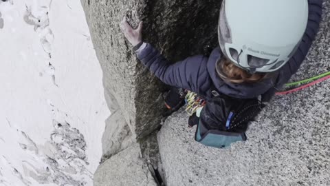 Climbing Shoe Falls Down Mountain Slope