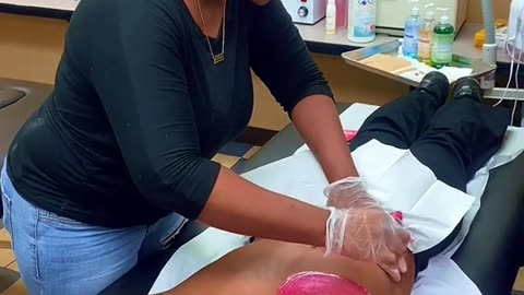 Esthetician Students Practice Back Waxing with Sexy Smooth Cherry Desire Hard Wax | @yuri.esthetics