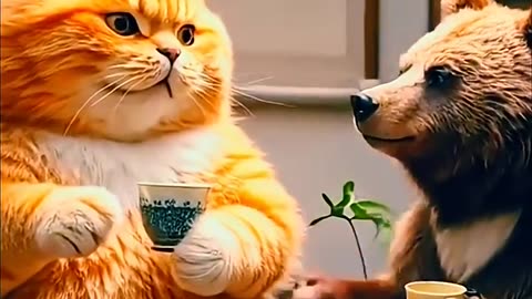 cat and bear 🐻||#short#viral short#funny#3d animation#ai animation#intresting