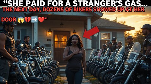 “She Paid for a Stranger’s Gas… The Next Day, Dozens of Bikers Showed Up at Her Door 😱💔➡️❤️”