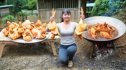 Harvesting Chickens and Cook Whole Fried Chicken Go To Countryside Market Sell