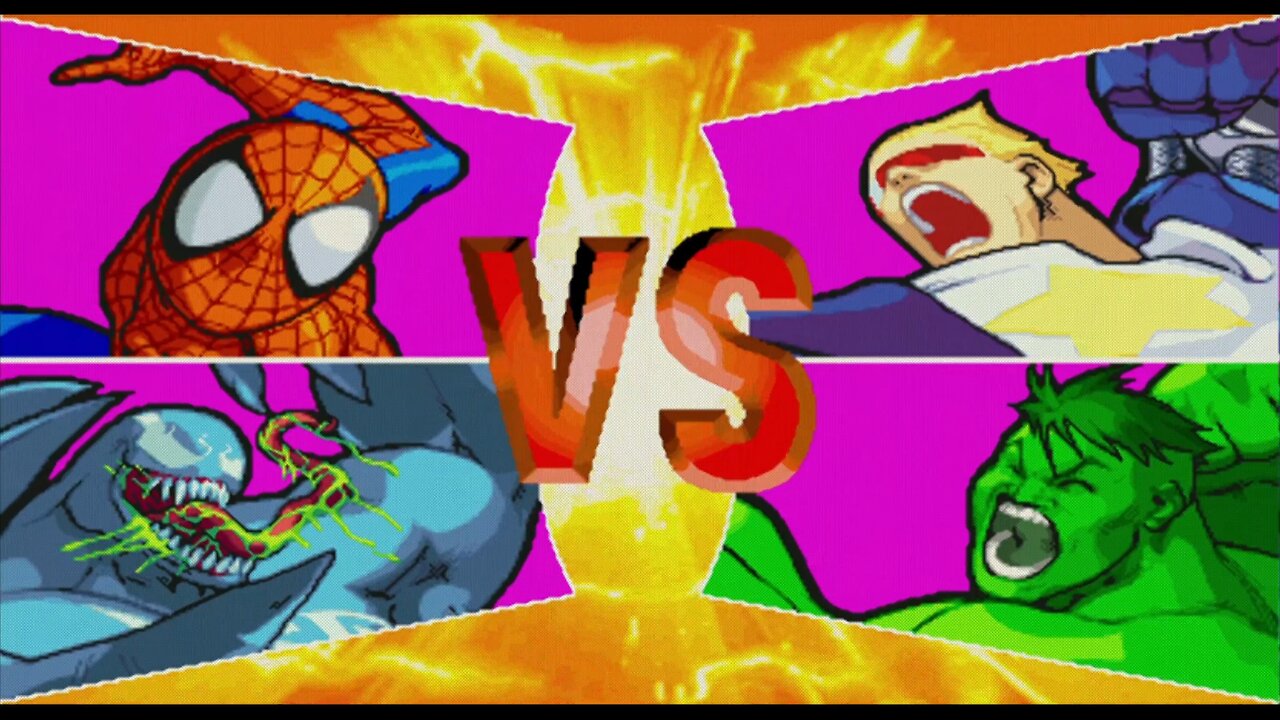Spiderman + Venom vs Captain Commando + Hulk