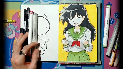 [INU YASHA] How to Draw Kagome: Pencil Sketch ✏️ to Full Color 🌈! #drawing