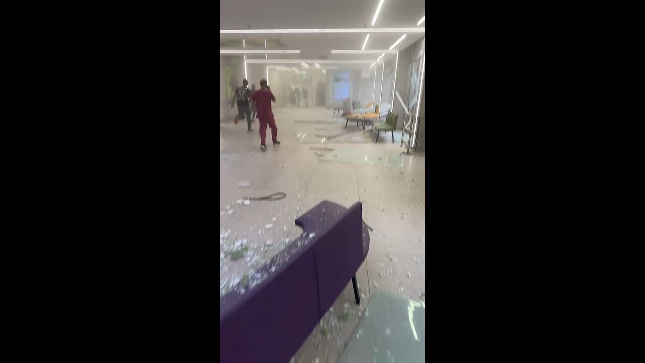 Soroka hospital direct hit - inside video.