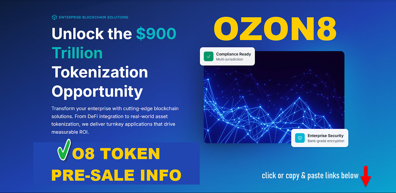 OZON8 - 08 TOKEN PRE SALE - AI VIDEO FUNNELS & REAL WORLD ASSETS TOKENIZATION - TOP TEAM ROB BUSER