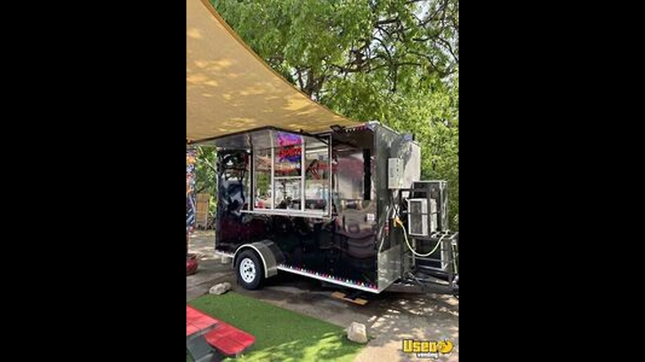 Inspected 2021 7' x 12' Kitchen Food Concession Trailer with Pro-Fire System for Sale in Texas!