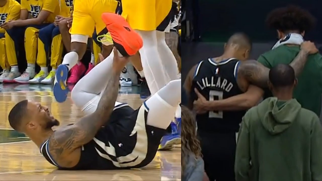 Damian Lillard grabs Achilles after non-contact injury and ge