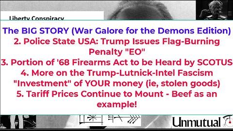Liberty Conspiracy LIVE 8-25-25 War Trump WILL NOT STOP, Tariff Troubles, Gun Rights