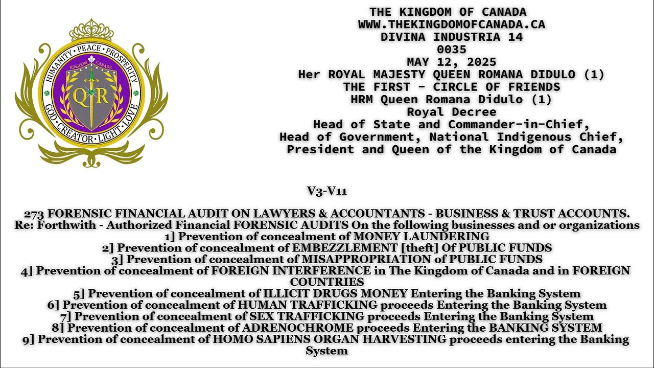 ROYAL DECREE 273 FORENSIC FINANCIAL AUDIT ON LAWYERS & ACCOUNTANTS - BUSINESS & TRUST ACCOUNTS.