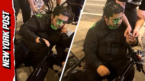 Stunned protester shot in eye by less lethal round in Los Angeles