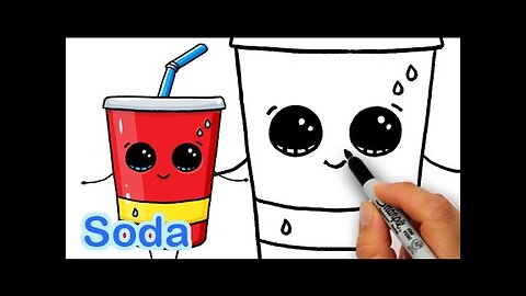 How to Draw Cute Cartoon Soda Cup Drink Step by Step