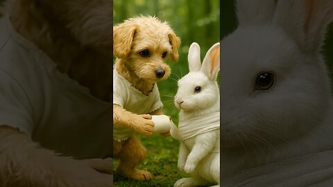 Cute Dog Rescues Bunny from Bees!